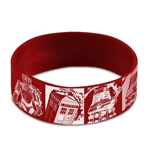 Doctor Who Comic Strip Red Rubber Wristband
