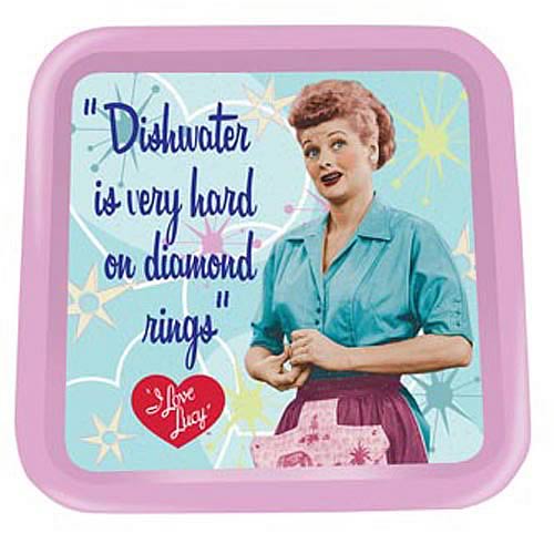 I Love Lucy Dishwater Diamond Rings Tin Tray