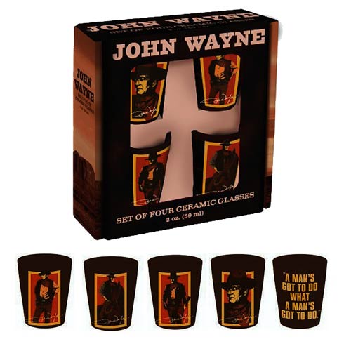 John Wayne Ceramic Shot Glass 4-Pack