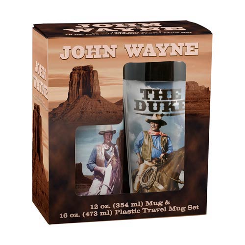 John Wayne Ceramic Mug and Plastic Travel Mug Set