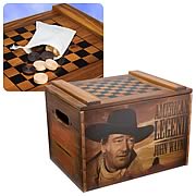 John Wayne Checkers Game Wooden Box