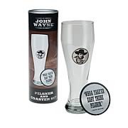 John Wayne Pilsner Glass and Coaster Set