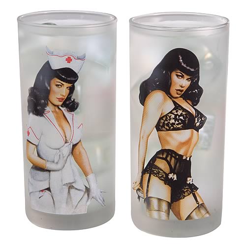 Bettie Page Juice Glasses Set