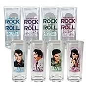 Elvis Presley King of Rock and Roll Glasses 4-Pack