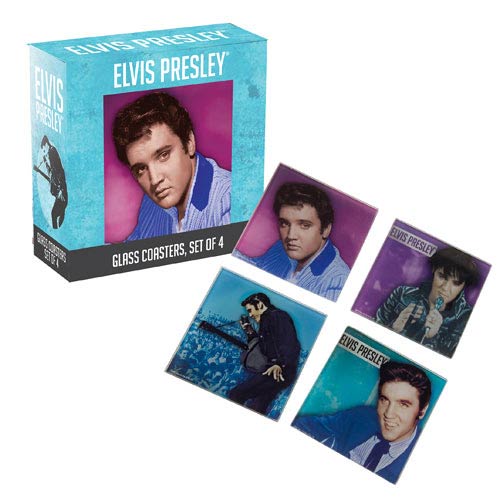 UPC 733966076948 product image for Elvis Presley Glass Coaster Set 4-Pack | upcitemdb.com