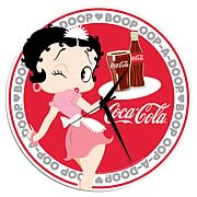 Betty Boop Coca-Cola Decoupage Wall Clock
