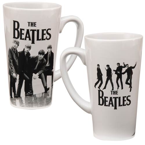 Beatles Black and White 14 oz. Ceramic Latte Mug