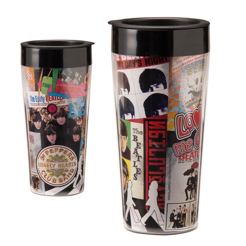 Beatles Albums 16 oz. Plastic Travel Mug