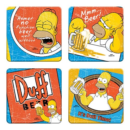 Simpsons Duff Beer Coaster 4-Pack