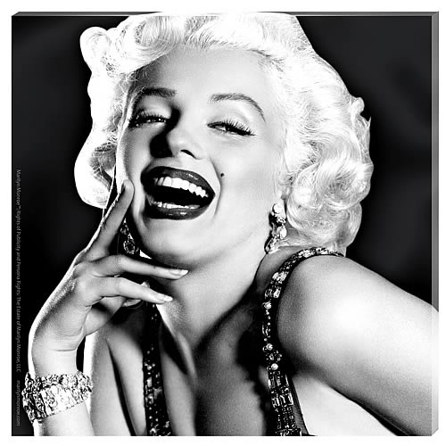 Marilyn Monroe Laughing Portrait Small Stretched Canvas
