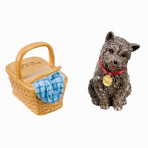 Wizard of Oz Toto with Basket Salt and Pepper Shaker Set