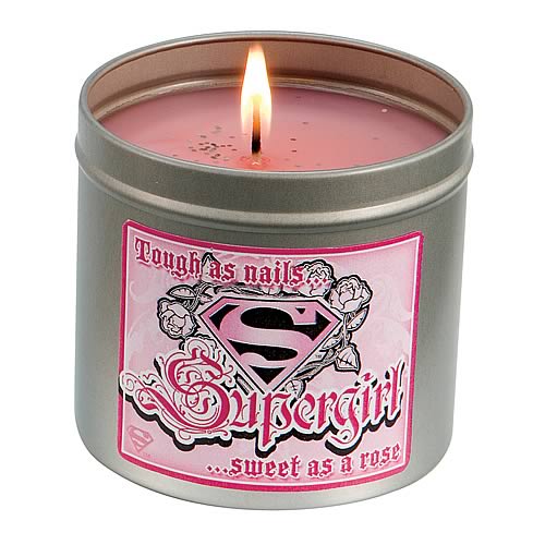 Supergirl Sweet as a Rose Candle