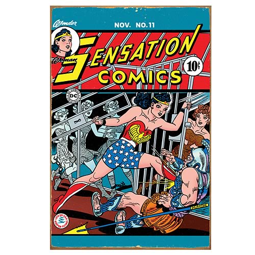 Wonder Woman Comic Book Cover Heavy Gauge Metal Sign