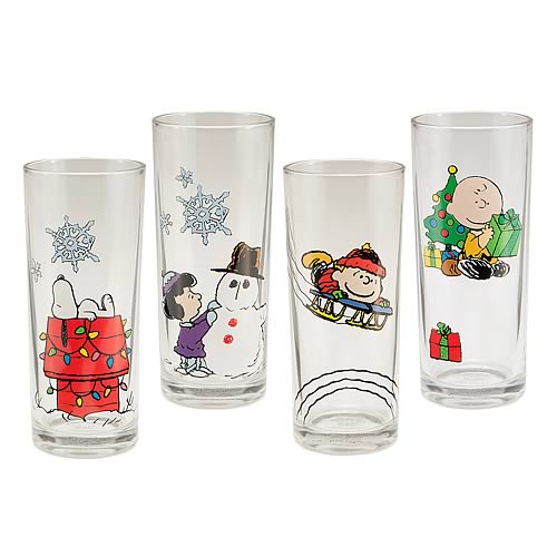 Peanuts Holiday Glasses 4-Pack