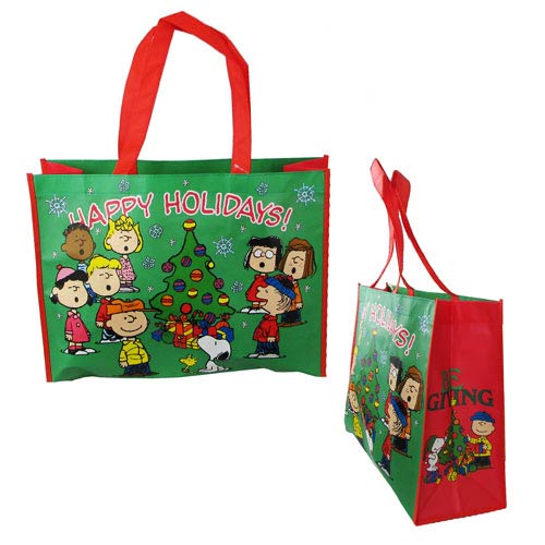 Peanuts Happy Holidays Christmas Large Shopper Tote