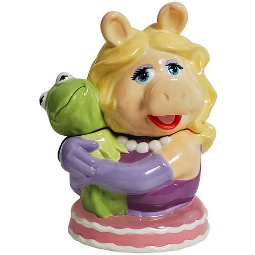 Muppets Miss Piggy Hugging Kermit Cookie Jar