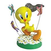 Looney Tunes Tweety Chasing Butterflies Mini Statue