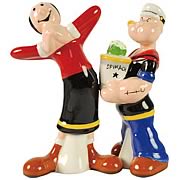 Popeye Flowers For Olive Oyl Salt and Pepper Shaker Set