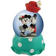 Disney Retro Mickey & Minnie Mouse Holding Hands Water Globe