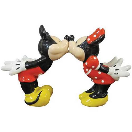 Mickey and Minnie Mouse Kissing Salt and Pepper Shaker Set