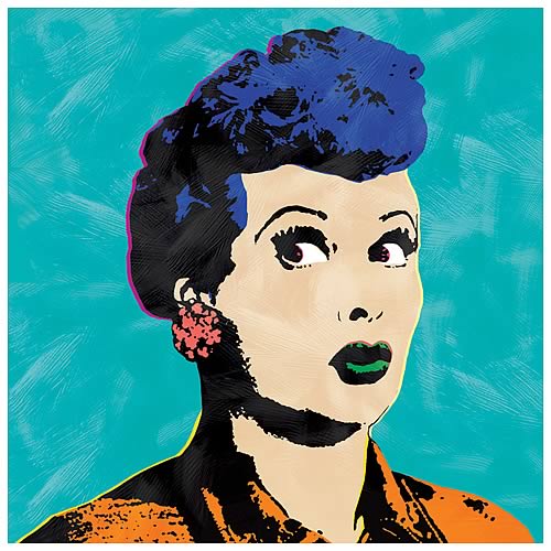 I Love Lucy Pop Art Turquoise Canvas Print