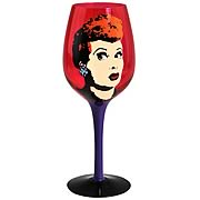 I Love Lucy Pop Art Red Wine Glass