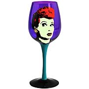 I Love Lucy Pop Art Purple Wine Glass