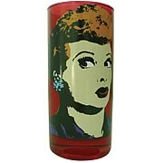 I Love Lucy Pop Art Red Drinking Glass