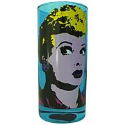 I Love Lucy Pop Art Blue Drinking Glass