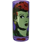 I Love Lucy Pop Art Purple Drinking Glass