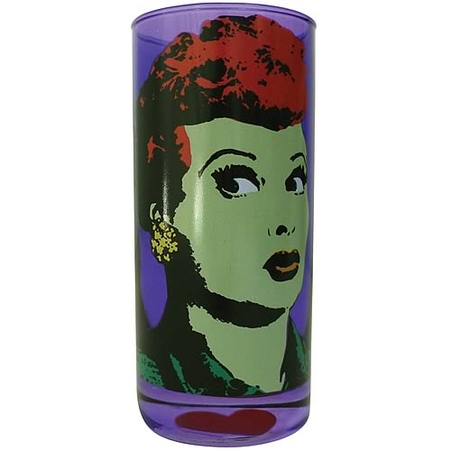 I Love Lucy Pop Art Purple Drinking Glass