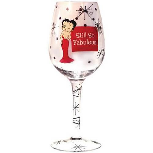 Betty Boop Still So Fabulous Wine Glass
