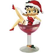 Betty Boop Santa Betty Wine Glass Statue