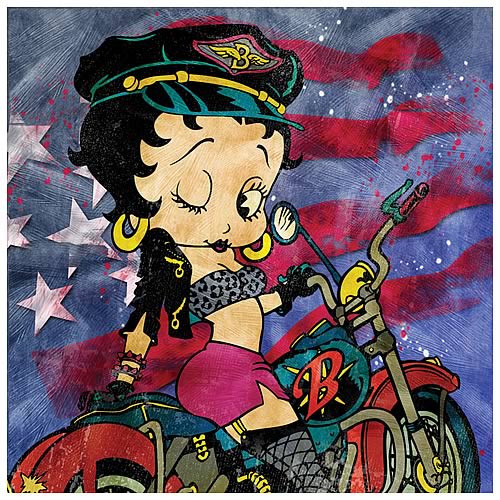 Betty Boop Motorcycle Betty Canvas Art