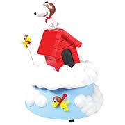 Peanuts Snoopy Flying Ace Over Clouds Animated Statue