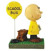 Peanuts Charlie Brown Bus Stop Mini Statue