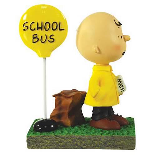 Peanuts Charlie Brown Bus Stop Mini-Statue