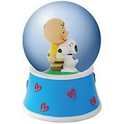 Peanuts Charlie Brown Hugging Snoopy Water Globe