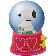 Peanuts Snoopy with Woodstock Hearts Water Globe