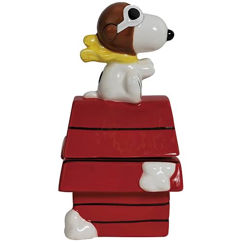 Peanuts Flying Ace on Doghouse Salt and Pepper Shakers