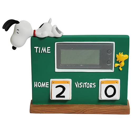 Peanuts Snoopy and Woodstock Scoreboard Desk Clock