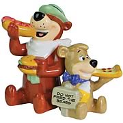 Yogi Bear and Boo-Boo Eating Salt and Pepper Shaker Set