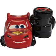 Cars Lightning McQueen and Tires Salt and Pepper Shakers