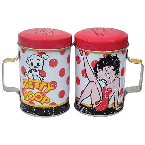 Betty Boop Betty and Pudgy Polka Tin Salt & Pepper Shakers