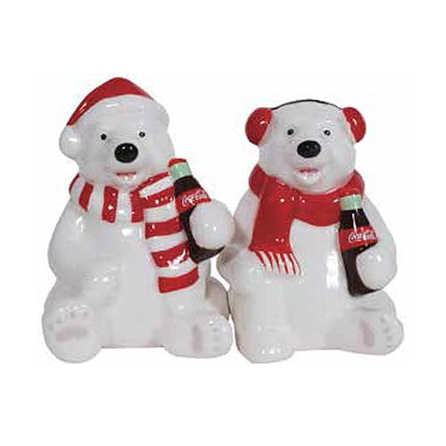 Coca-Cola Holiday Polar Bears Salt and Pepper Shaker Set