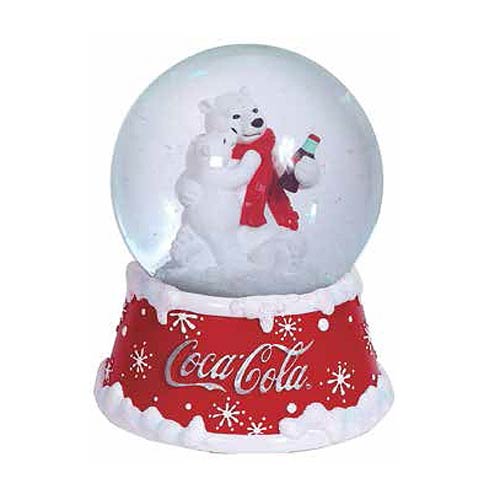 Coca-Cola Holiday Polar Bears 4-Inch Musical Snow Globe