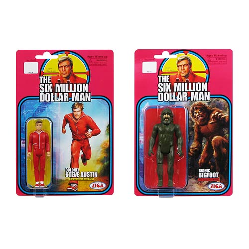 Six Million Dollar Man Series 1 Retro Action Figure Set