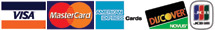 Visa, MasterCard, American Express, Discover and JCB accepted here.