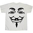 V For Vendetta Black Line Mask White T-Shirt