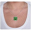 Minecraft Creeper Green Pendant Necklace